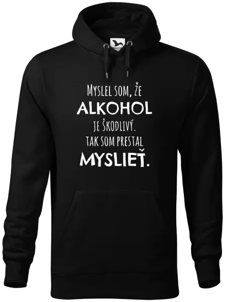 Pánska mikina Myslel som, že alkohol je škodlivý