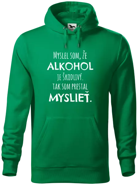 Pánska mikina Myslel som, že alkohol je škodlivý
