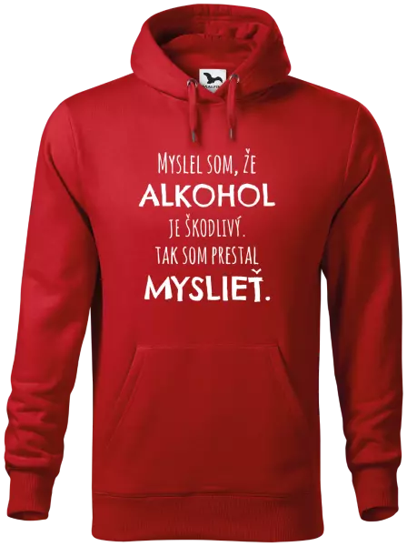 Pánska mikina Myslel som, že alkohol je škodlivý