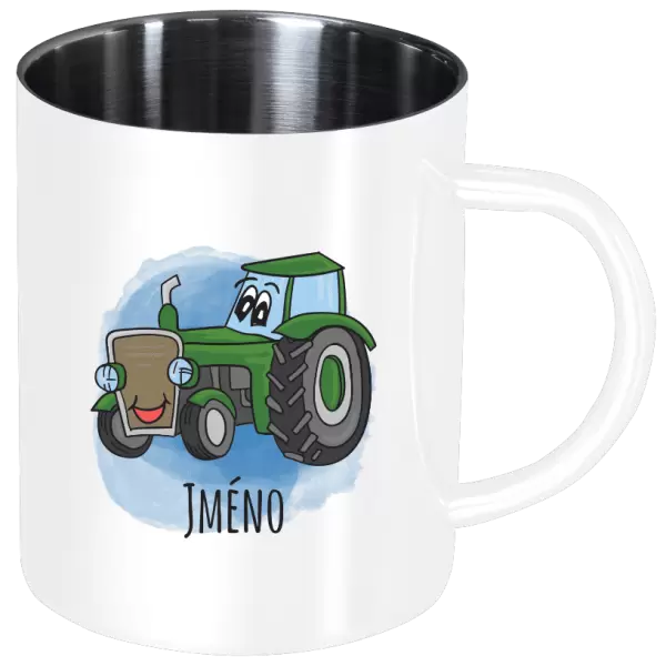 Nerezový hrnek Traktor