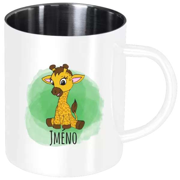Nerezový hrnek Žirafa
