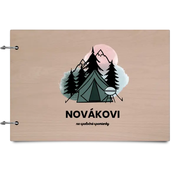 Drevený album so sponami Na spoločné spomienky