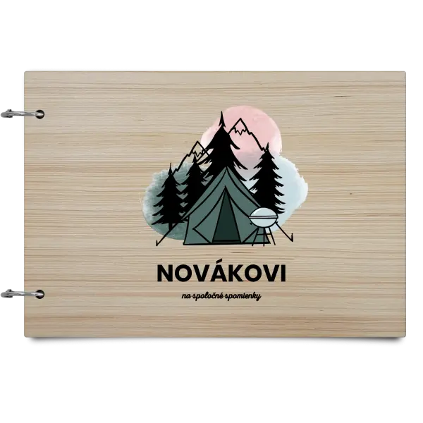Drevený album so sponami Na spoločné spomienky
