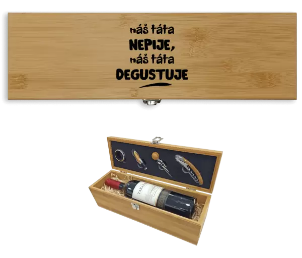 Dárková sada na víno Náš táta nepije, náš táta degustuje