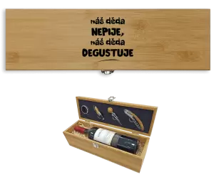 Dárková sada na víno Náš děda nepije, náš děda degustuje