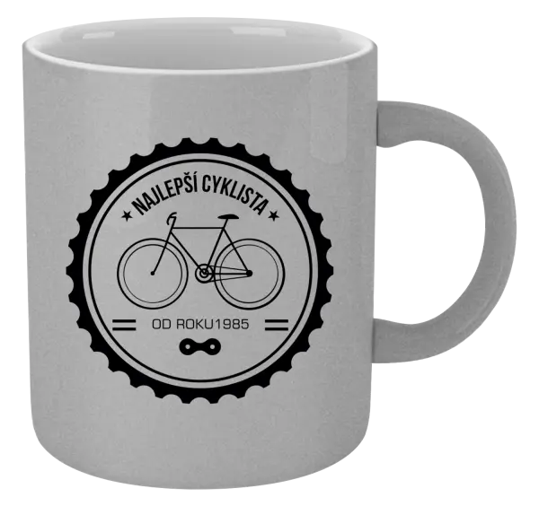 Hrnček metalický Najlepší cyklista od roku