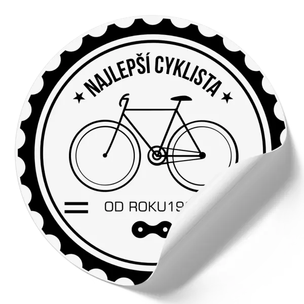 Samolepka Najlepší cyklista od roku