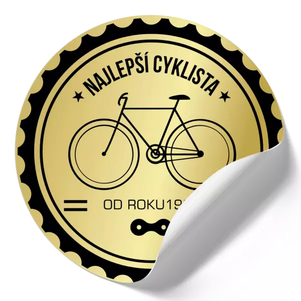Samolepka Najlepší cyklista od roku