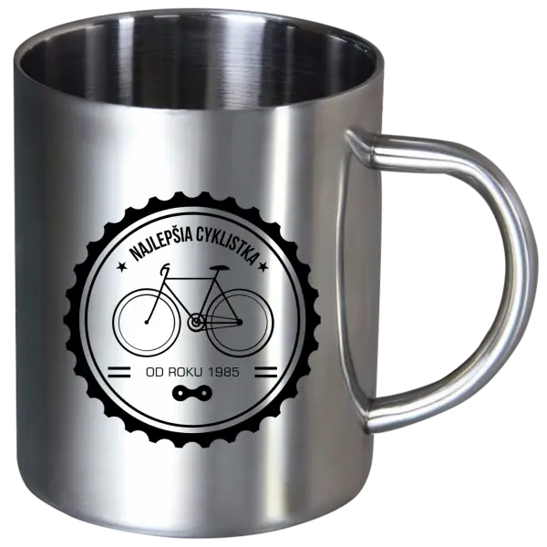 Nerezový hrnček Najlepšia cyklistka od roku