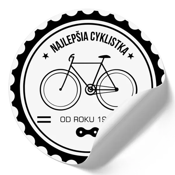 Samolepka Najlepšia cyklistka od roku