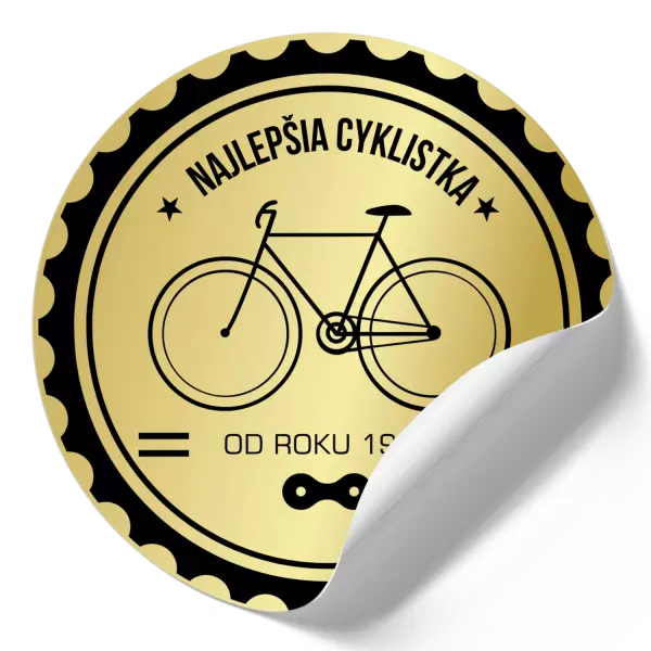 Samolepka Najlepšia cyklistka od roku