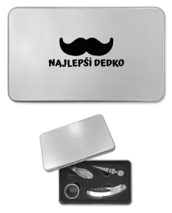 Plechová sada k vínu Najlepší dedko