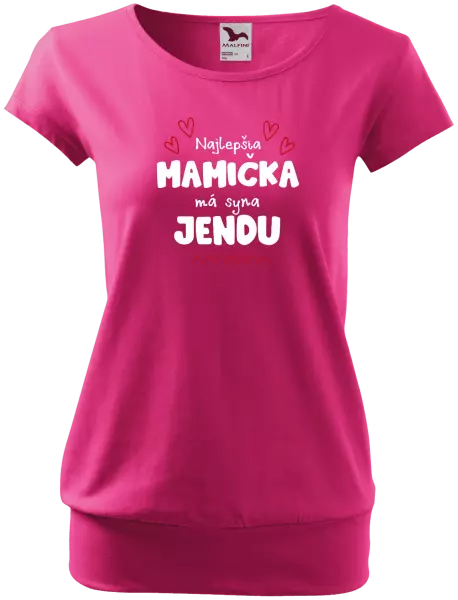 Dámske tričko Najlepšia mamička má syna - Meno