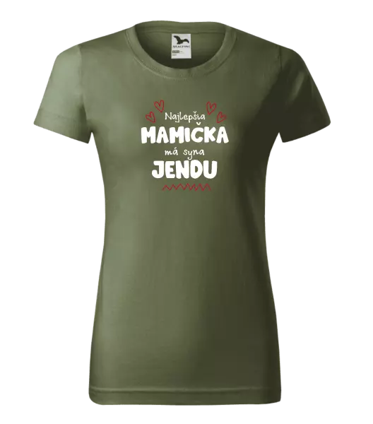 Dámske tričko Najlepšia mamička má syna - Meno