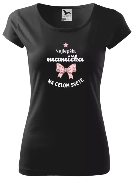Dámske tričko Najlepšia mamička na celom svete - mašlička