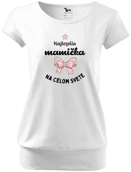 Dámske tričko Najlepšia mamička na celom svete - mašlička
