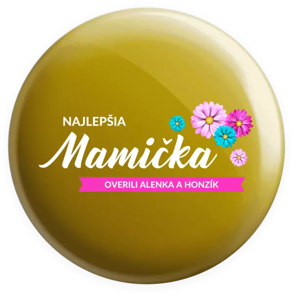Placka Najlepšia mamička s menami detí