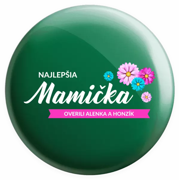 Placka Najlepšia mamička s menami detí