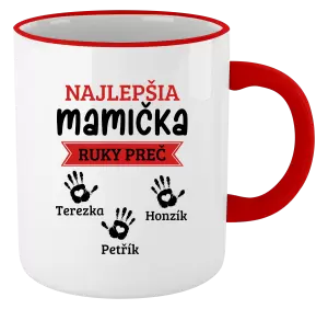 Hrnček Najlepšia mamička, ruky preč - 3 deti