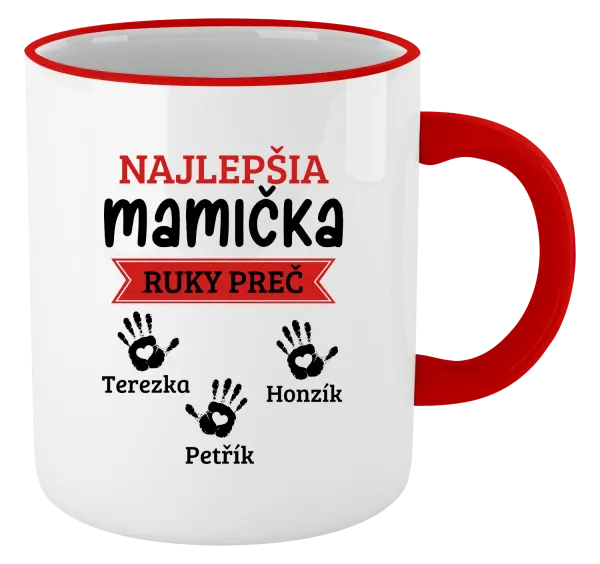 Hrnček Najlepšia mamička, ruky preč - 3 deti