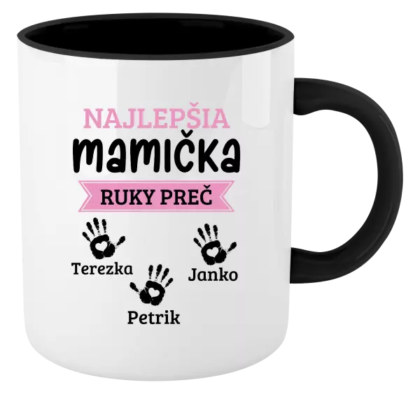 Hrnček  Najlepšia mamička, ruky preč - 3 deti