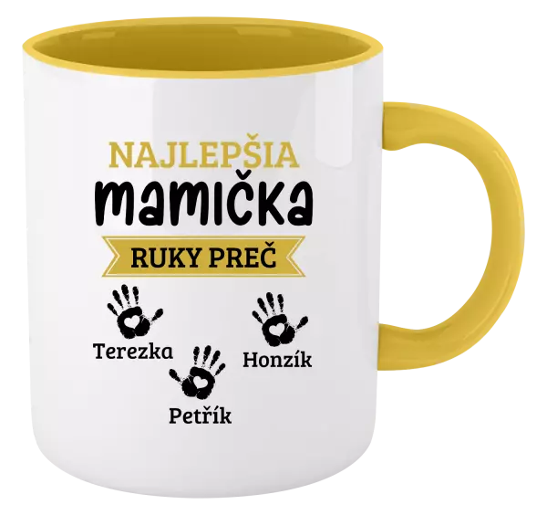 Hrnček  Najlepšia mamička, ruky preč - 3 deti