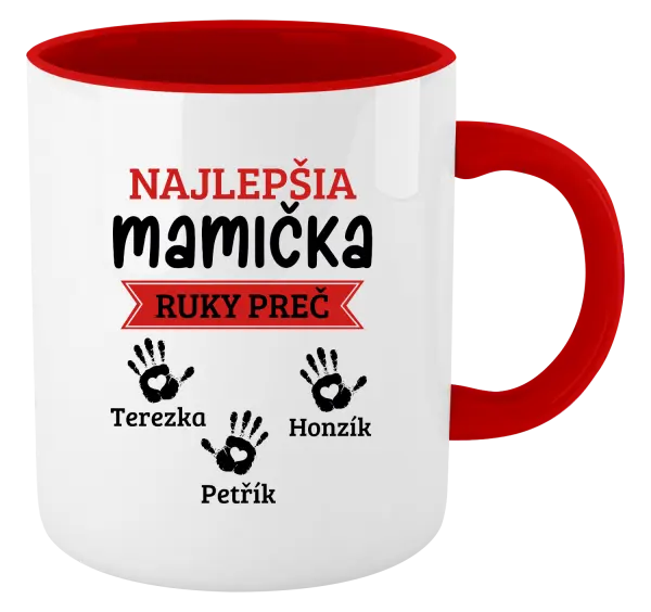 Hrnček  Najlepšia mamička, ruky preč - 3 deti