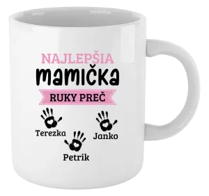 Hrnček Najlepšia mamička, ruky preč - 3 deti
