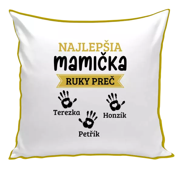 Vankúš Najlepšia mamička, ruky preč - 3 deti
