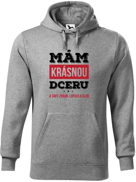 Pánská mikina Mám krásnou dceru, a taky zbraň, lopatu a alibi