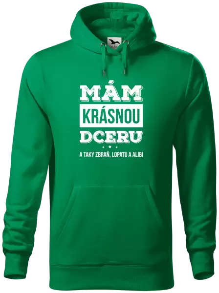 Pánská mikina Mám krásnou dceru, a taky zbraň, lopatu a alibi