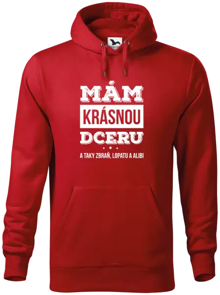 Pánská mikina Mám krásnou dceru, a taky zbraň, lopatu a alibi