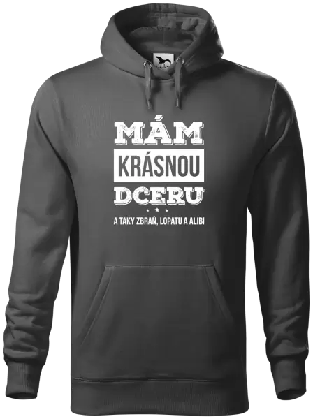 Pánská mikina Mám krásnou dceru, a taky zbraň, lopatu a alibi