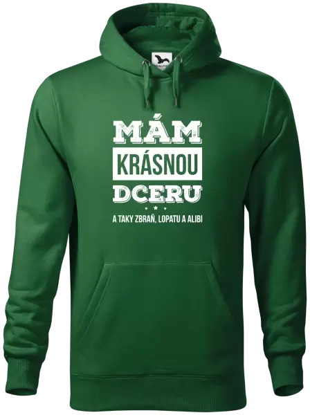 Pánská mikina Mám krásnou dceru, a taky zbraň, lopatu a alibi