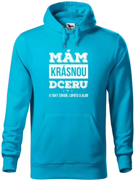 Pánská mikina Mám krásnou dceru, a taky zbraň, lopatu a alibi