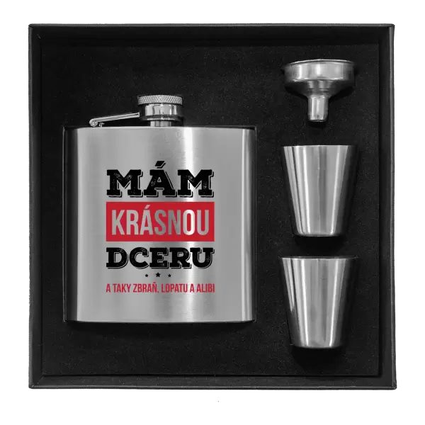 Placatka v krabičce Mám krásnou dceru, a taky zbraň, lopatu a alibi