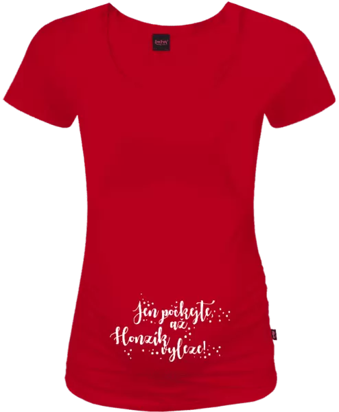 Těhotenské tričko Jen počkejte, až vyleze s vlastním jménem