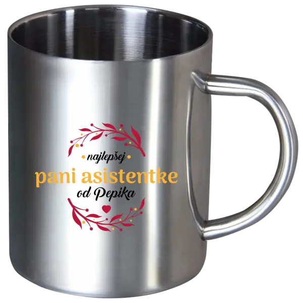 Nerezový hrnček Najlepšej pani asistentke od Meno