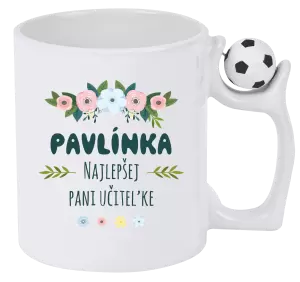 Hrnček Najlepšej pani učiteľke - kvety s lístkami