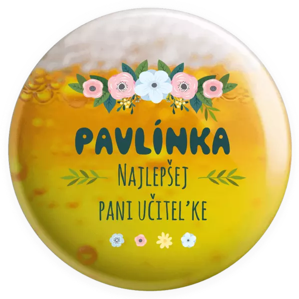 Placka Najlepšej pani učiteľke - kvety s lístkami