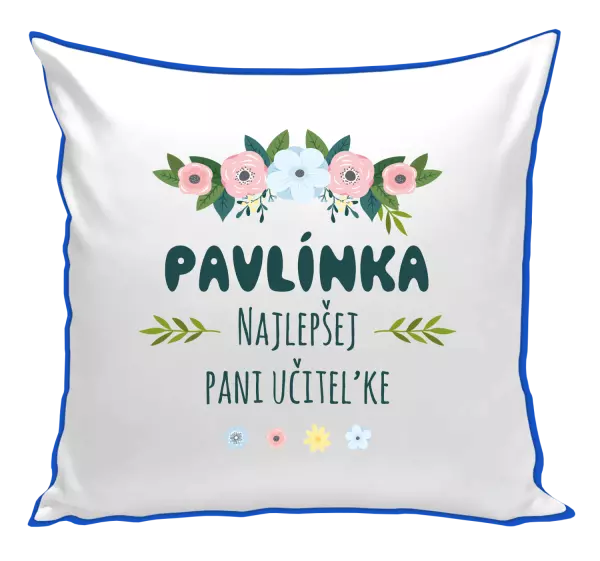 Vankúš Najlepšej pani učiteľke - kvety s lístkami