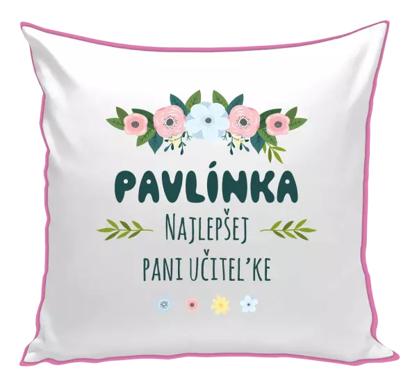 Vankúš Najlepšej pani učiteľke - kvety s lístkami