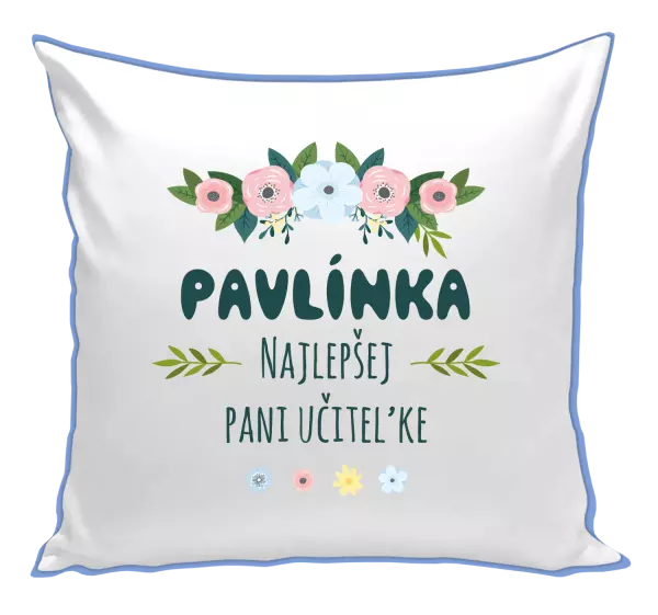 Vankúš Najlepšej pani učiteľke - kvety s lístkami