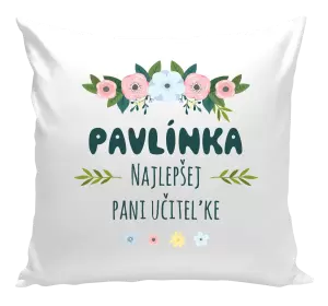 Vankúš Najlepšej pani učiteľke - kvety s lístkami