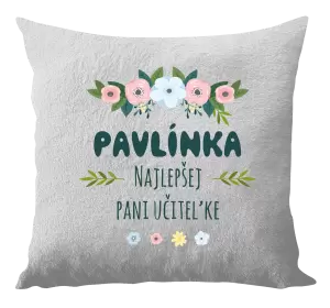 Vankúš Najlepšej pani učiteľke - kvety s lístkami