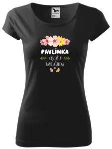 Dámske tričko Najlepšia pani učiteľka - ružové kvety