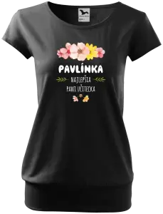 Dámske tričko Najlepšia pani učiteľka - ružové kvety