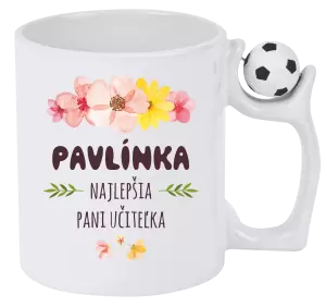 Hrnček Najlepšia pani učiteľka - ružové kvety