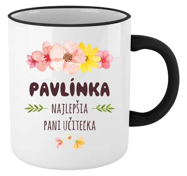 Hrnček Najlepšia pani učiteľka - ružové kvety