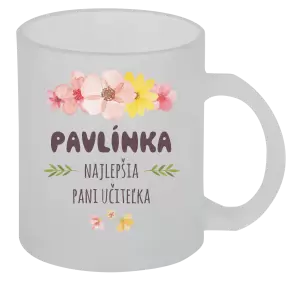 Hrnček Najlepšia pani učiteľka - ružové kvety